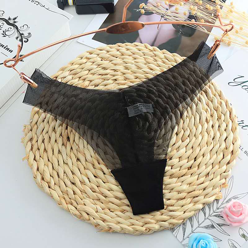 内裤女性感透明超暴露蕾丝低腰火辣超薄网纱日系少女无痕丁字T裤