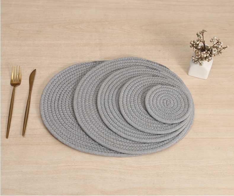 亚马逊新款杯垫棉绳隔热家用