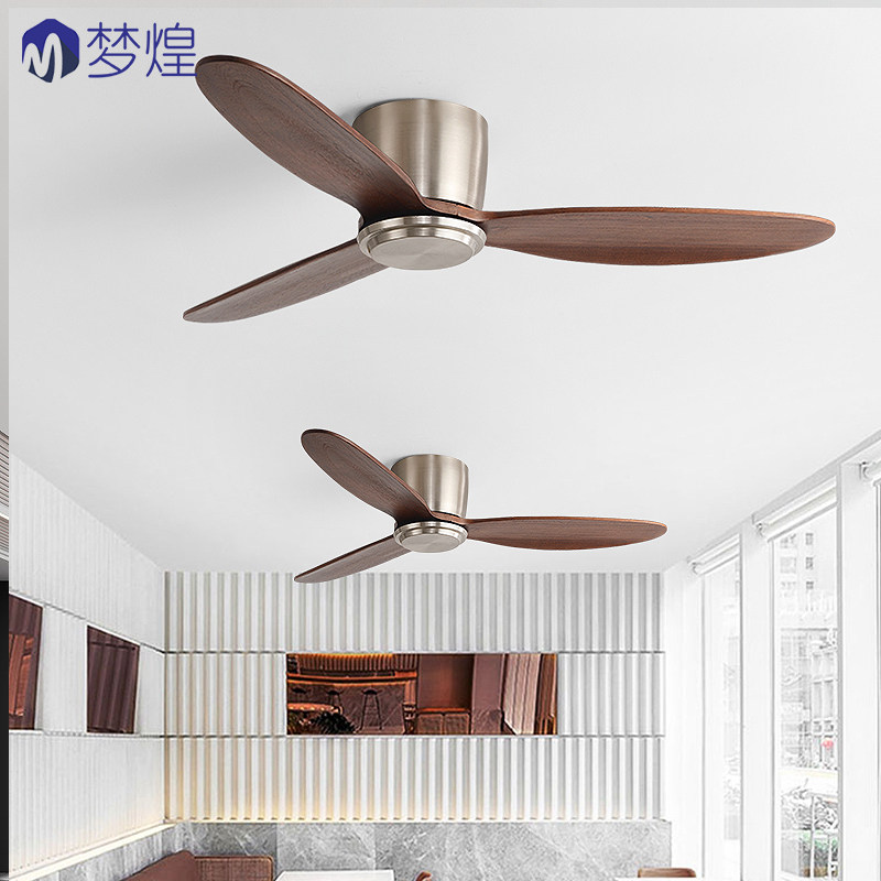 60寸大风力变频遥控吊扇复古实木商用餐厅客厅家用无灯吸顶电风扇