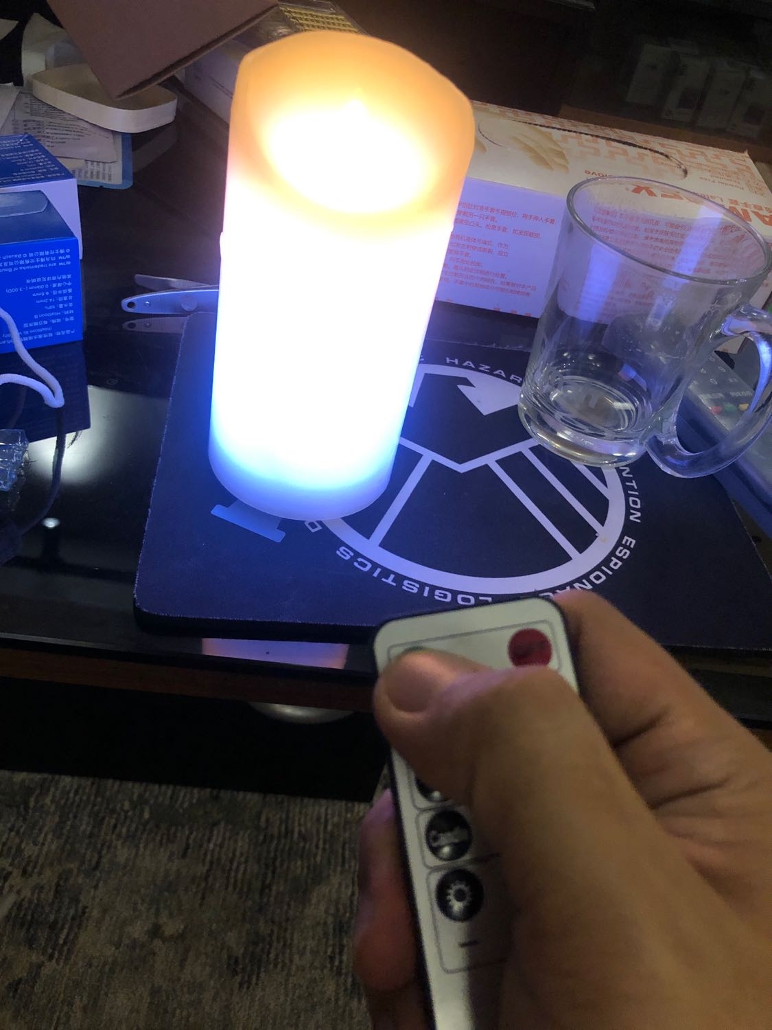 18键遥控黄光七彩led电子蜡烛KTV酒吧会所密室装饰仿真摇摆蜡烛灯