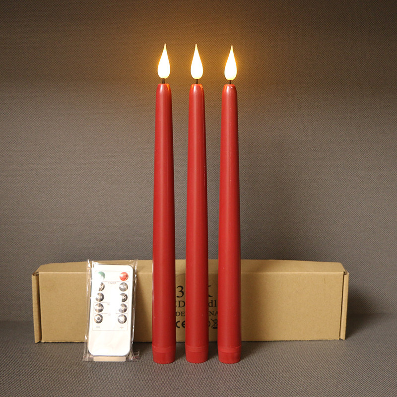 遥控红色仿真led长杆电子蜡烛灯剧本杀道具餐厅会所酒吧烛光晚餐
