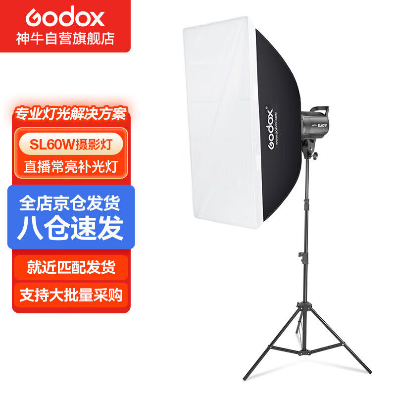 神牛（Godox）SL60W补光灯LED常亮太阳灯影棚摄影灯儿童拍照聚光