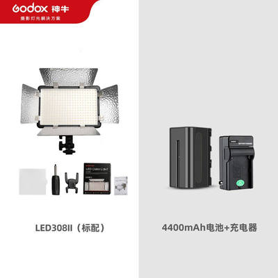 神牛（Godox）LED308II二代摄影灯LED常亮灯带四页挡板可调色温微