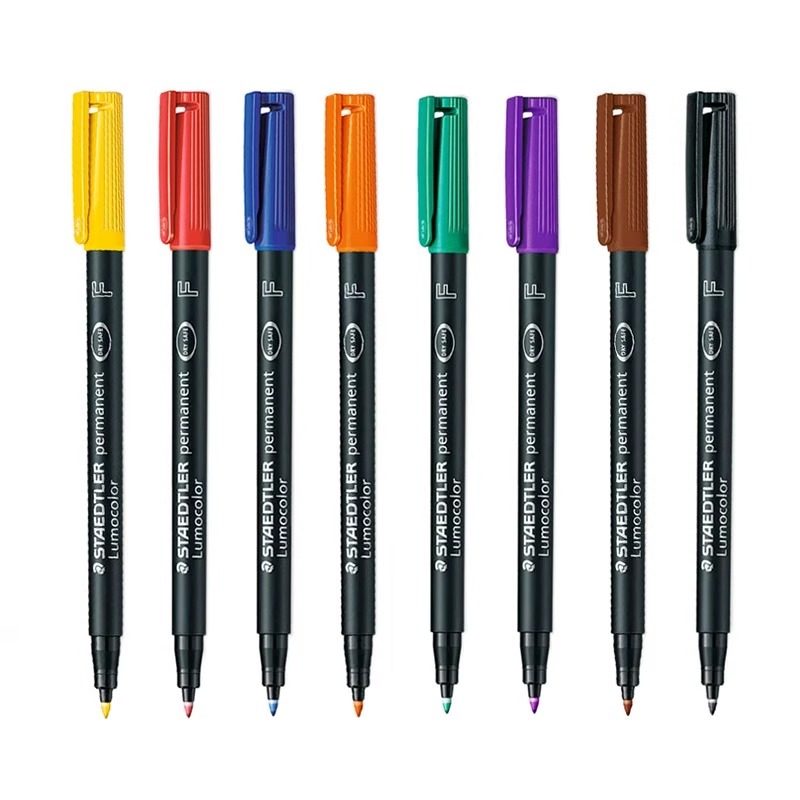 德国施德楼313S 317M 318F油性投影笔CD笔防水永久标记号笔黑蓝红