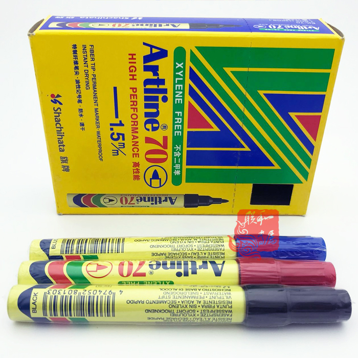 日本旗牌EK-70单头油性记号笔酒精性马克笔麦克笔任何表面可书写