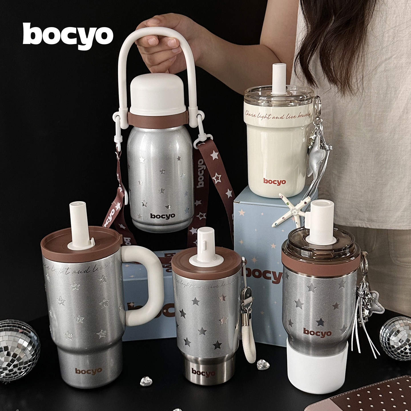 bocyo女士轻奢吸管保温杯大容量图片