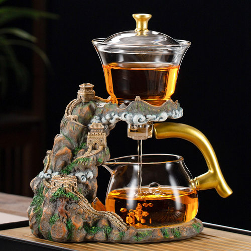 高档玻璃全自动茶具套装2025新款泡茶壶磁吸出水创意懒人冲茶神器