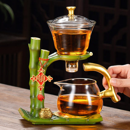 玻璃新款磁吸泡茶壶套装办公室懒人冲茶器全自动家用茶具高档轻奢