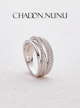CHADON.NUNU 满钻锆石戒指＜Attract＞银925镀K金 法式造型时尚感