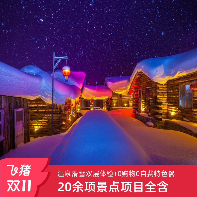 哈尔滨雪乡旅游 中国雪乡+亚布力滑雪深度纯玩二日游东北纯玩旅游