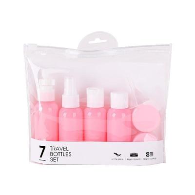 Travel set of empty bottles for skincare and toiletries, inc