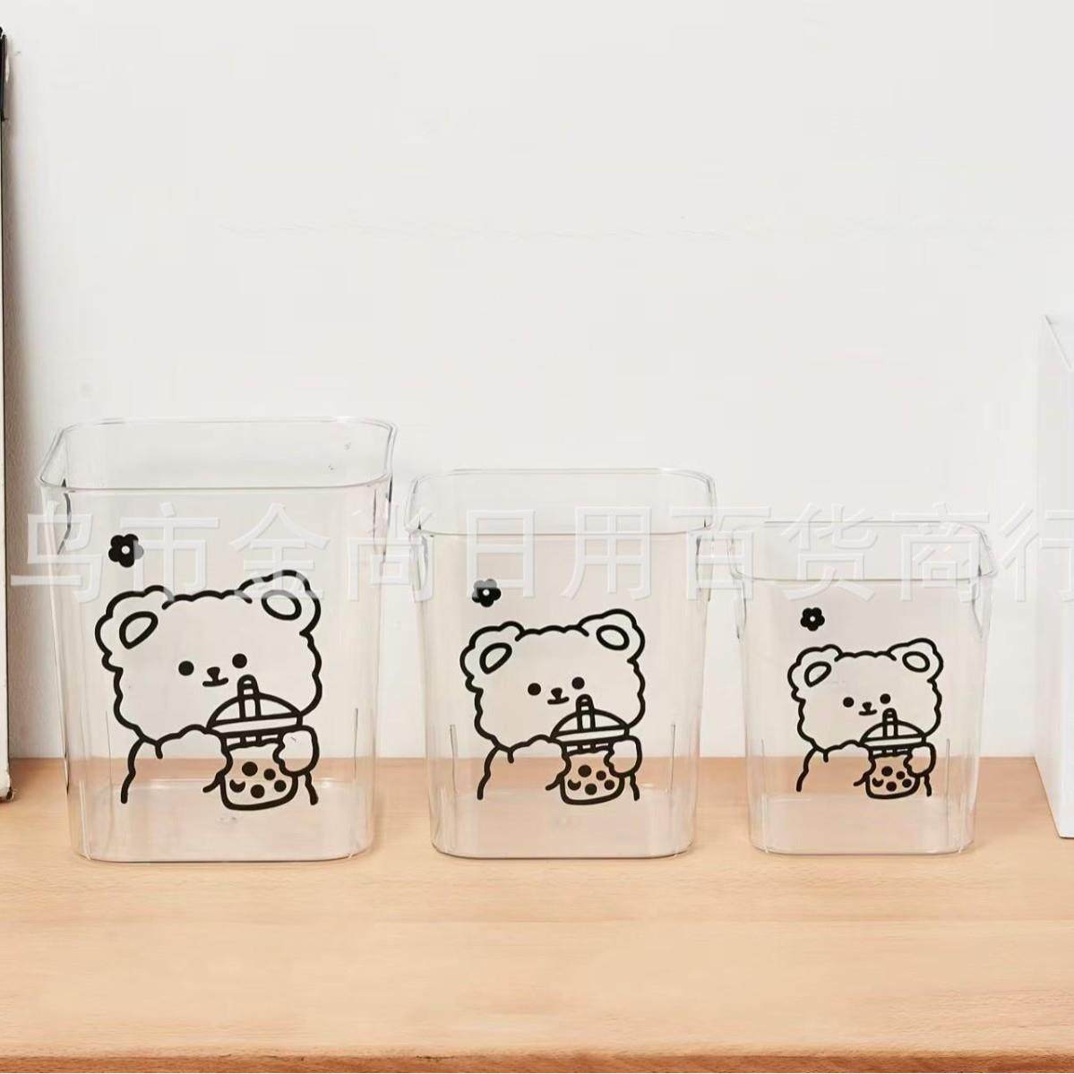 Cute transparent pencil holder in a light luxury and simple