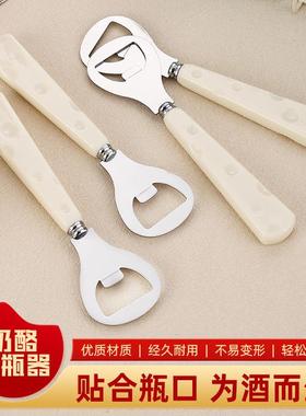 Stainless Steel Bottle Opener with Cheese Ceramic-like Handl