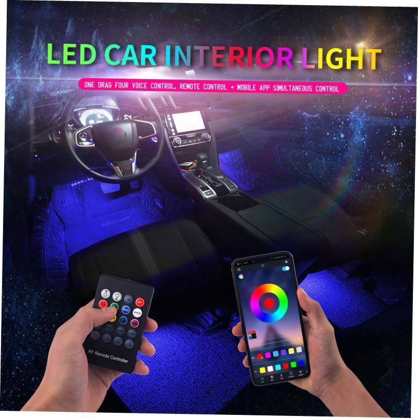 Led Car Foot Ambient Light With USB Cigarette Lighter Backli