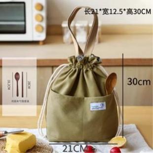 Canvas lunch tote bag, stylish and simple bento box, tin foi