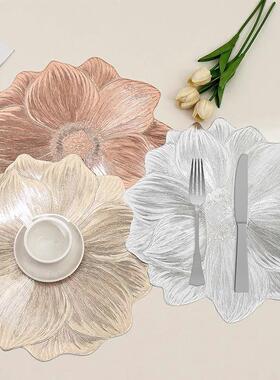 Luxury Lotus Anti-slip Placemat PVC Heat Insulation Pad for