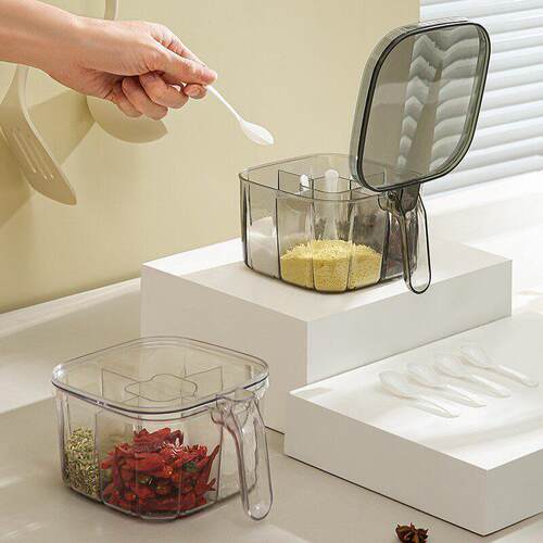 Multi-Compartment Seasoning Set for Home Kitchen, Including