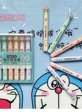 Fluorescent highlighter pens for students, suitable for note