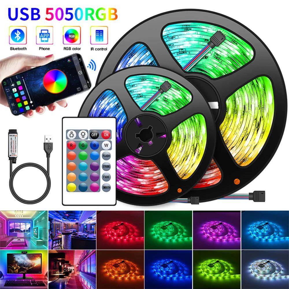 USB LED Strip Light 16LED/Meter Bluetooth RGB Lights Flexibl