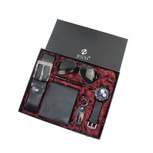 6pcs Organizer Mens Set Chain Box Wallet Gift Belt