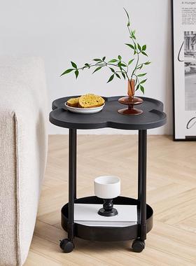 Cross-border storage rack and side table, movable cream-styl