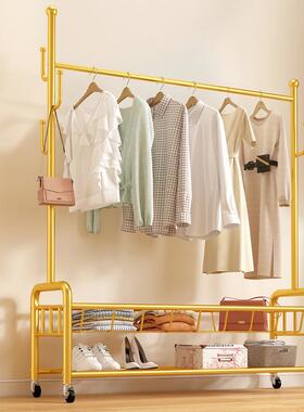 Floor-standing bedroom clothes rack, simple hat and coat sta