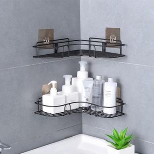 No-drill corner shelf for bathroom, triangular rack for toil