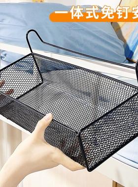 Wall-mounted storage shelves for dorm rooms, no-drilling req