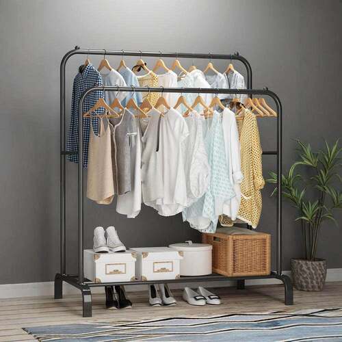 Rental home multi-level storage rack, simple hanging clothes