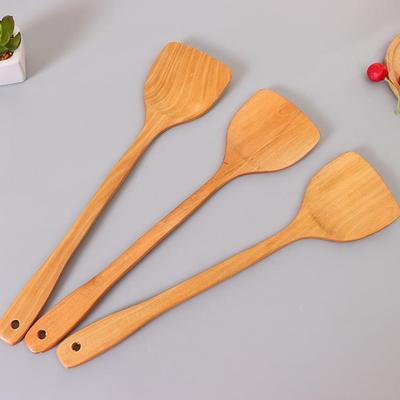Extended Handle Wooden Cooking Spatula - High-Quality, Eco-F