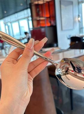 Stainless Steel Serving Spoon, Thickened Large Size, Long Ha