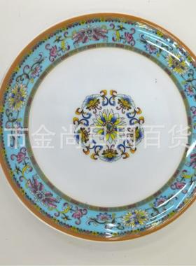 Melamine oval gold enamel round plate, plastic snack and col