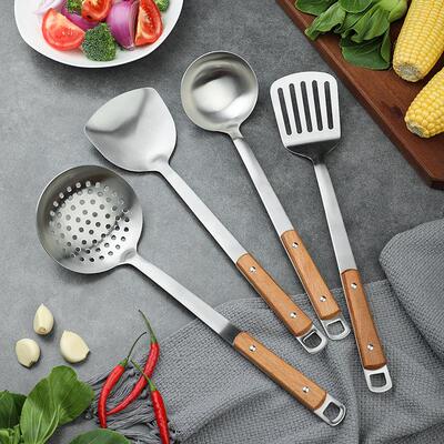 304 Stainless Steel Cooking Spatula, Ladle, and Slotted Spoo