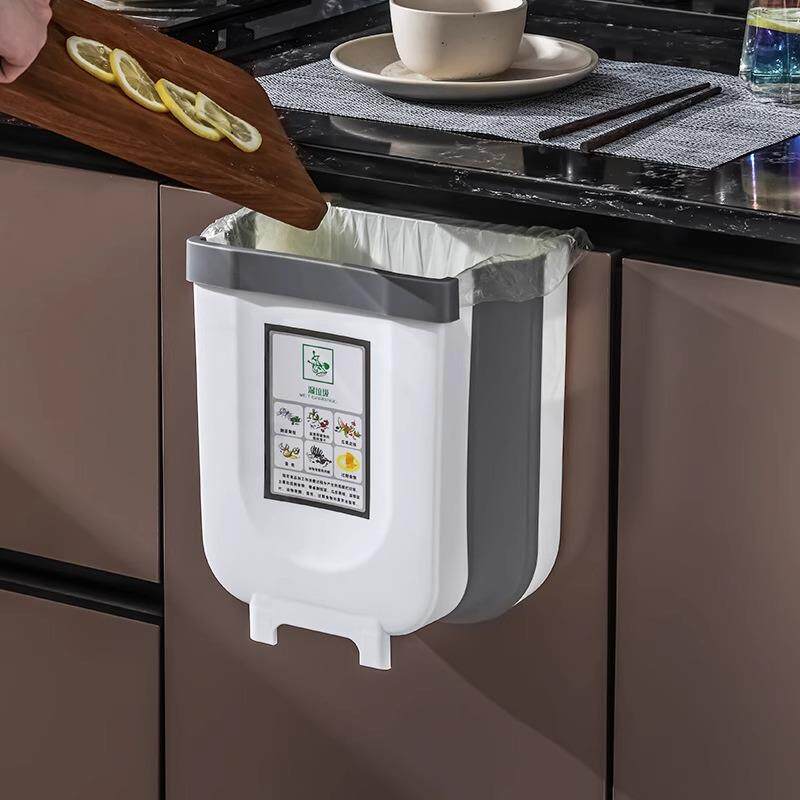 Wall-mounted kitchen trash bin for home use, suitable for ca