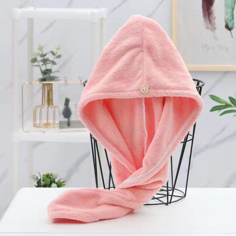 Thickened high density coral fleece hair drying cap absorben