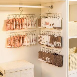 Multi-clip Sock Organizer, Stainless Steel Clothes Hanger, D