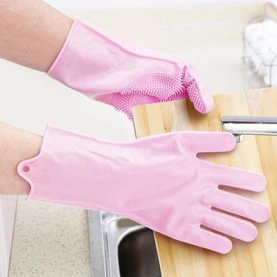 Kitchen Dishwashing Gloves - Silicone Cleaning Gloves, Heat-