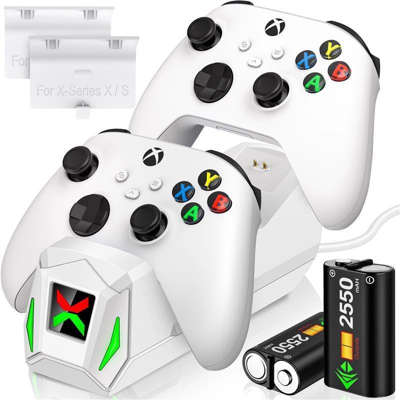 Controller Charger For Xbox One X/S with 2x2550mAh Batteries