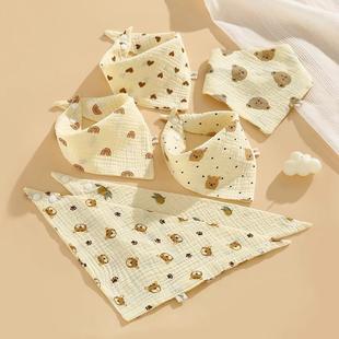 Baby Cotton Triangle Bib Newborn Gauze Drool Scarf Class A T