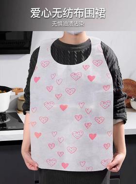 Disposable non-woven apron for dining, specifically designed