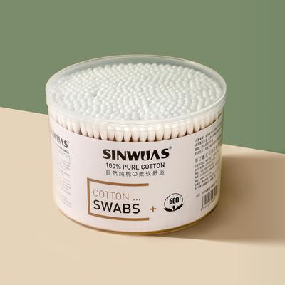 Dual-head cotton swabs for ear cleaning, makeup removal, and