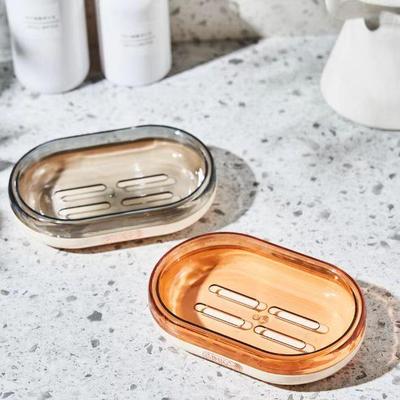 Creative New Double-layer Covered Soap Drain Box, Flip-top S