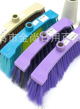 Stiff-bristled plastic broom, single rubber broom for househ