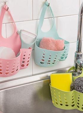 Kitchen Sink Storage Hanging Basket, Plastic Sponge Holder,