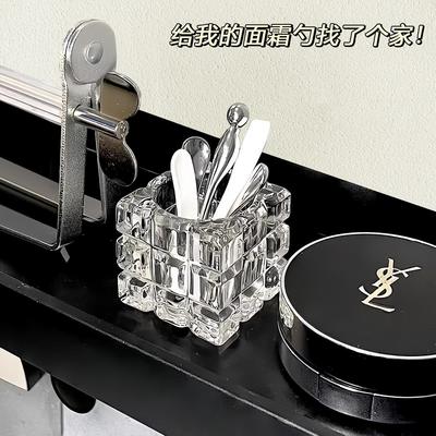 Facial mask spoon holder, cream scooping spoon, cabinet desk