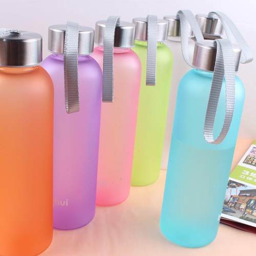 Tumbler Plastic Water Cup Round Frosted Sports Water Bottle