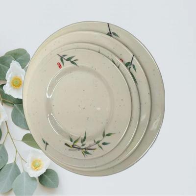 Melamine Creative Ancient Style Round Plate and Bowl, Servin