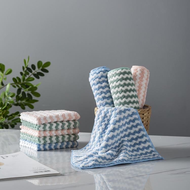 Wavy Pattern Dishcloth Kitchen Absorbent Cleaning Cloth Manu