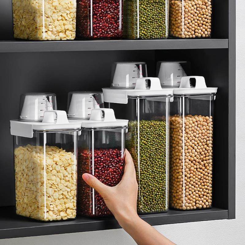 Airtight Grain Storage Container for Kitchen, Food-Grade Tra