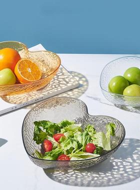 Japanese-style Heart-shaped Hammered Glass Clear Bowl, suita